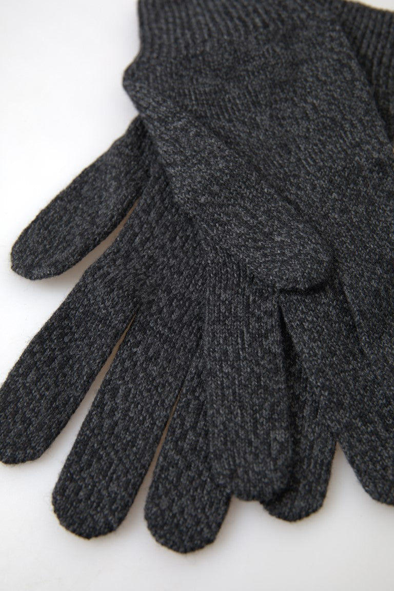 Dolce & Gabbana Grijze Virgin Wool Knit Hands Wanten Herenhandschoenen