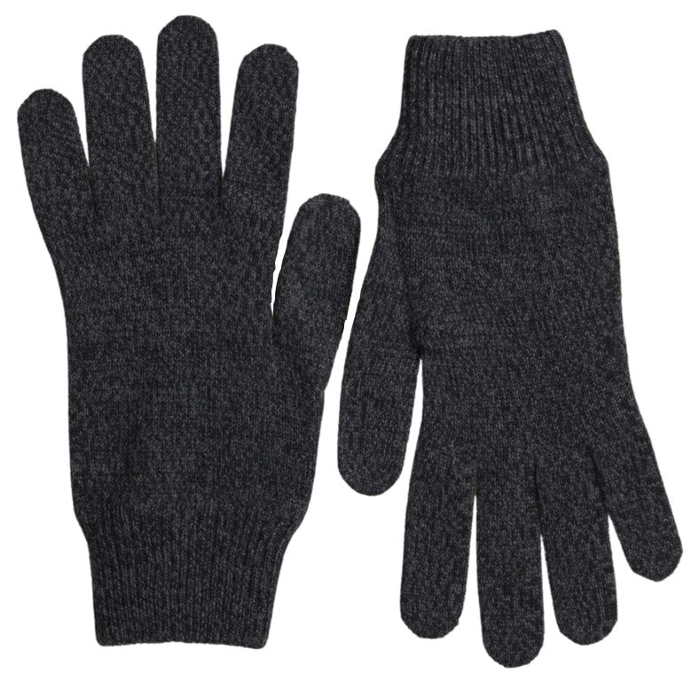 Dolce & Gabbana Grijze Virgin Wool Knit Hands Wanten Herenhandschoenen