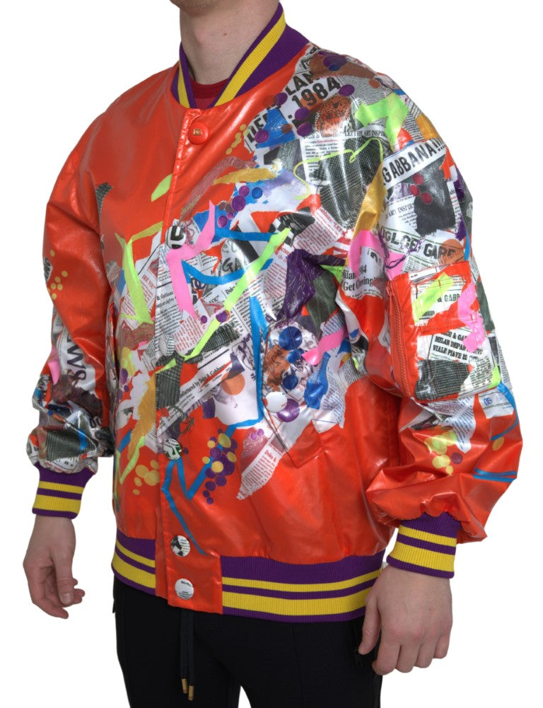 Blouson à boutons en polyester orange de Dolce & Gabbana