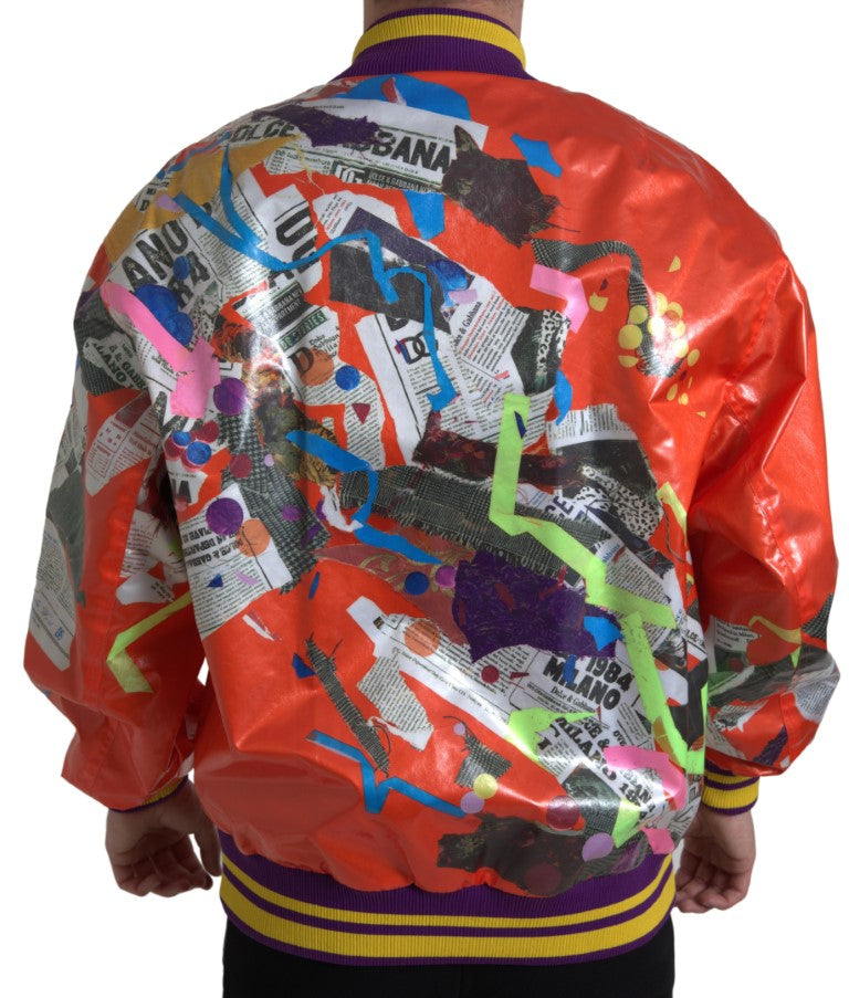 Blouson à boutons en polyester orange de Dolce & Gabbana