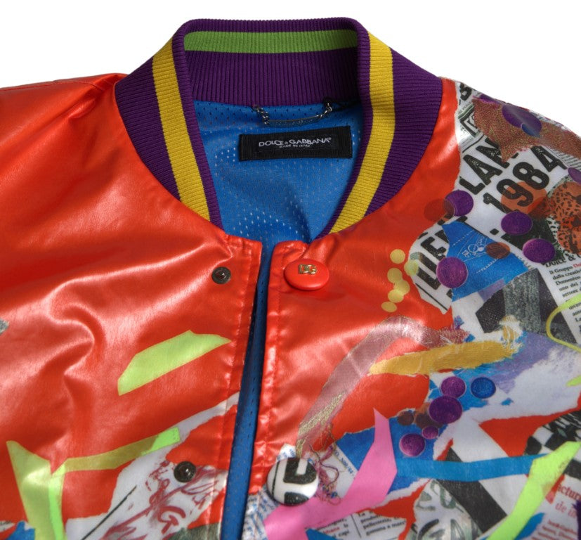 Blouson à boutons en polyester orange de Dolce & Gabbana