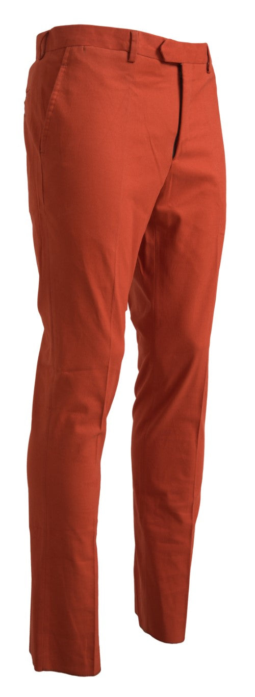 BENCIVENGA Oranje Rechte Slim Fit Heren Broek