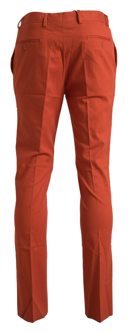 BENCIVENGA Oranje Rechte Slim Fit Heren Broek