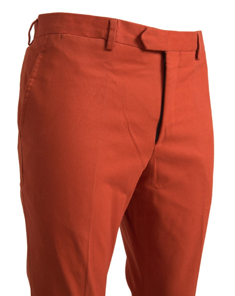 BENCIVENGA Oranje Rechte Slim Fit Heren Broek