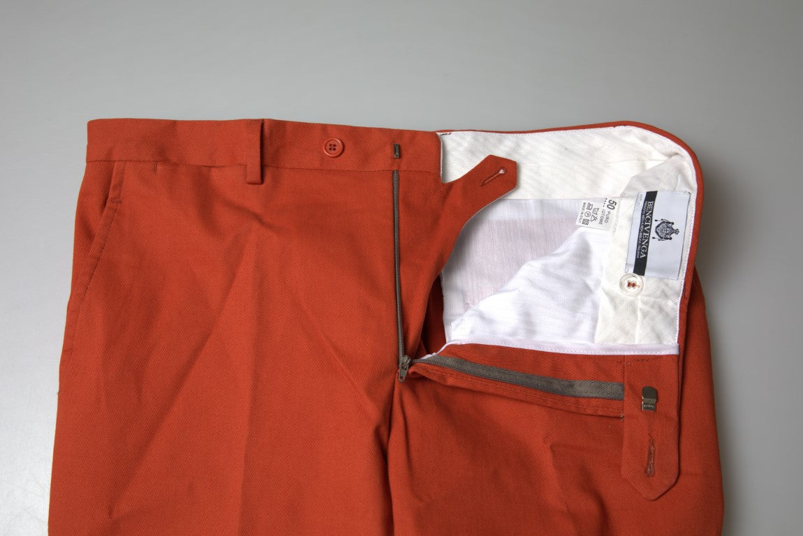 BENCIVENGA Oranje Rechte Slim Fit Heren Broek