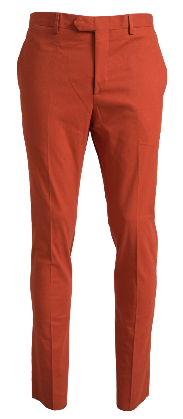 BENCIVENGA Oranje Rechte Slim Fit Heren Broek