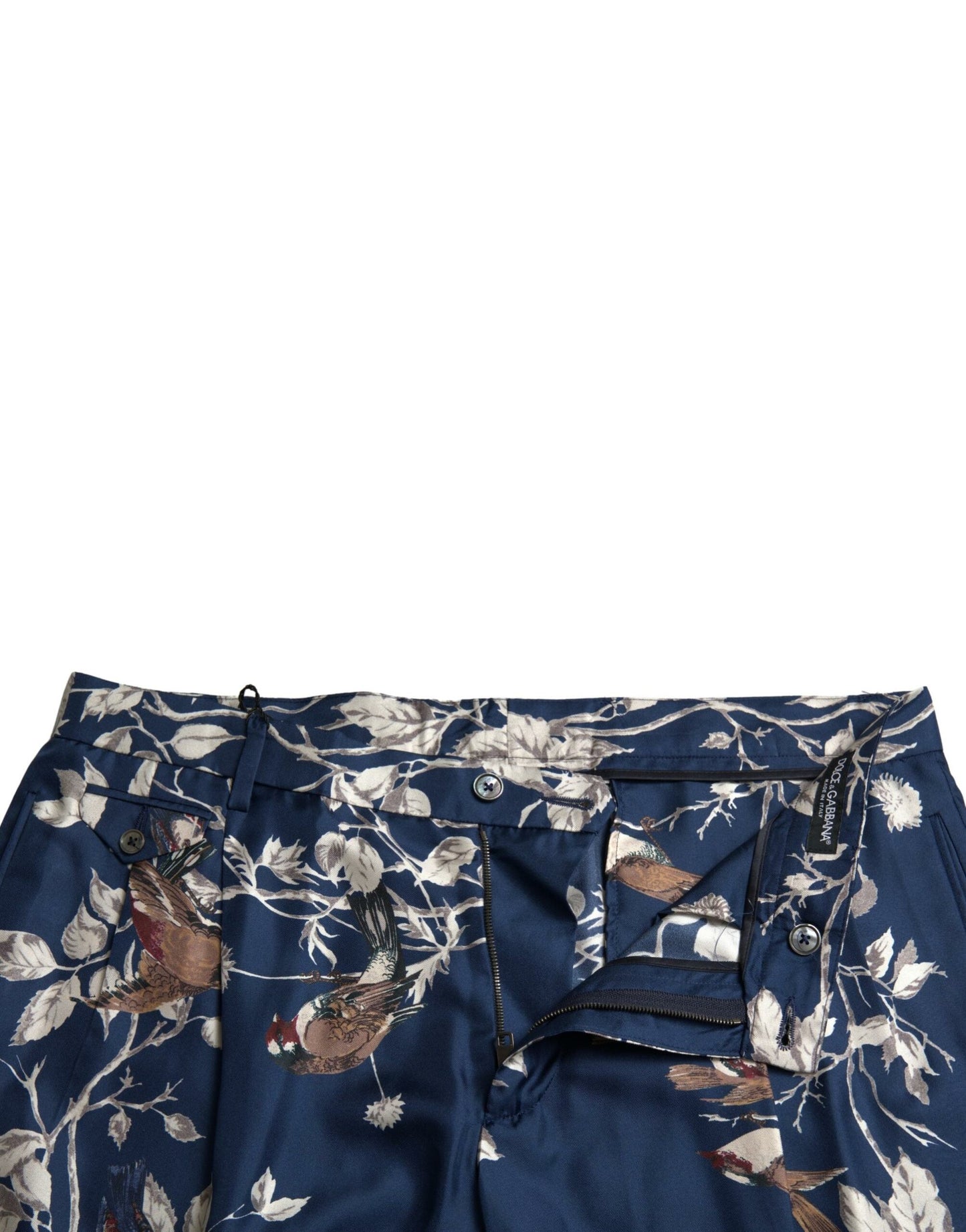 Shorts Bermuda en soie à imprimé floral bleu Dolce & Gabbana pour homme
