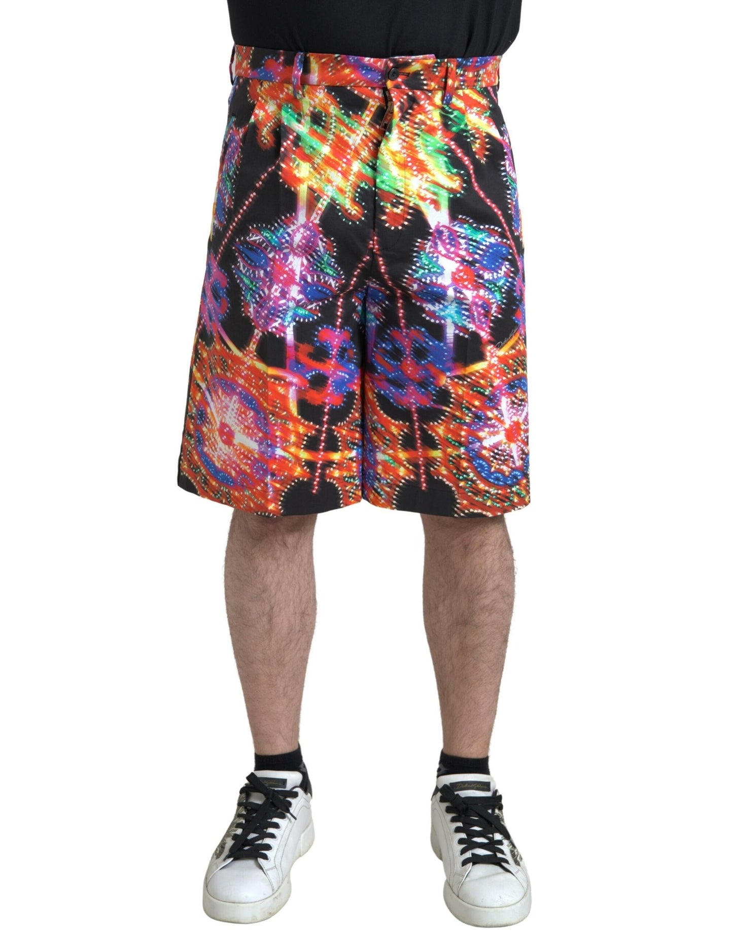 Shorts Bermuda en coton à imprimé multicolore pour homme de Dolce & Gabbana