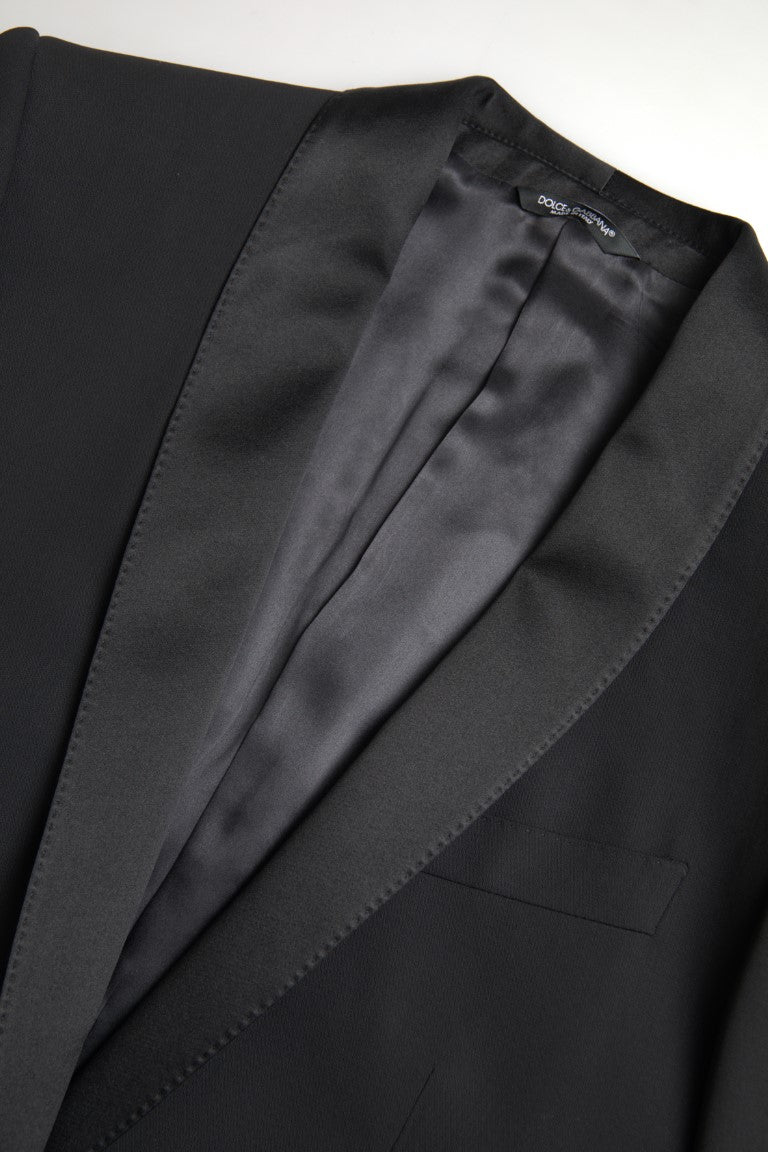 Dolce & Gabbana Zwarte, enkelgeknopte MARTINI blazer van wol