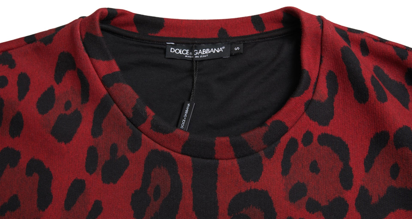 Dolce & Gabbana rood-leopard katoenen tanktop zonder mouwen