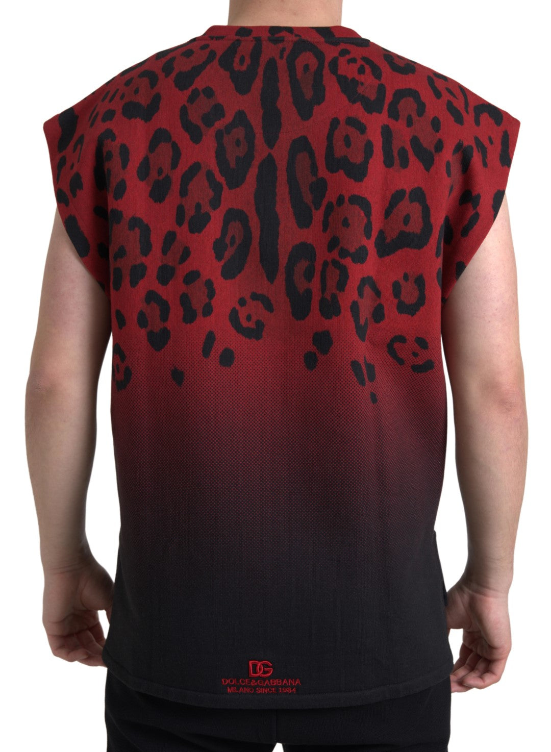 Dolce & Gabbana rood-leopard katoenen tanktop zonder mouwen