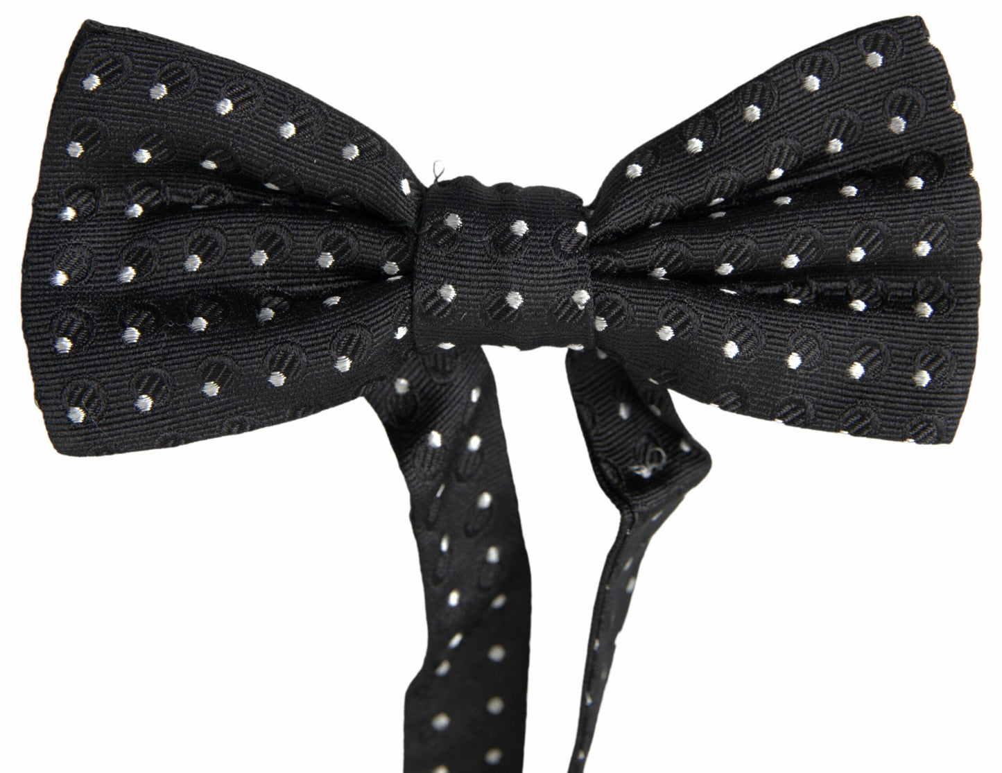 Dolce & Gabbana Zwarte Zijden Vlinderdas met Polka Dots en Verstelbare Hals voor Heren