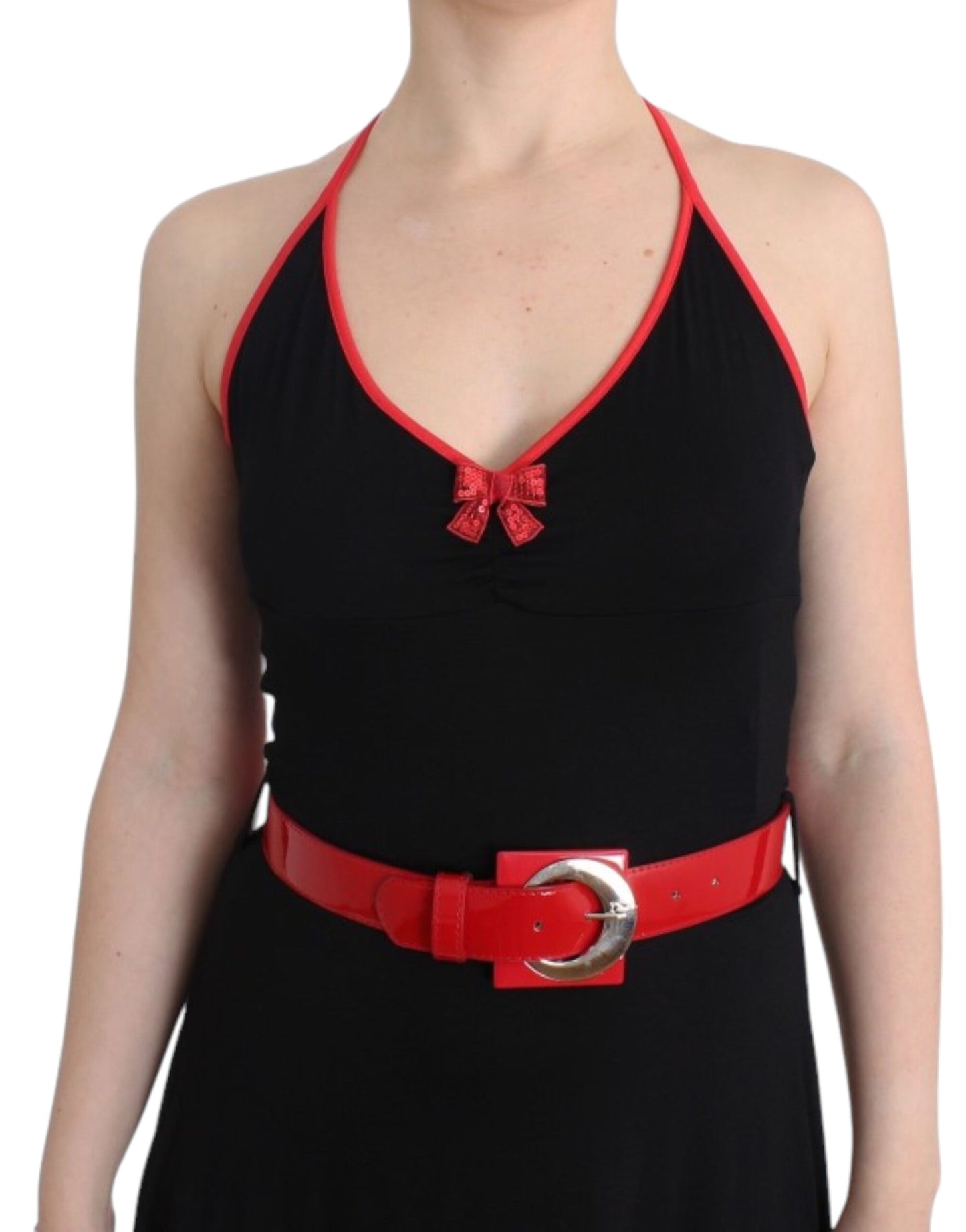 Robe Palladio noire à ceinture de Roccobarocco