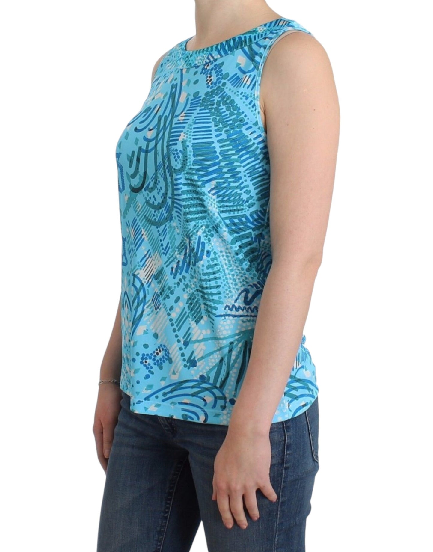 John Galliano tanktop met blauwe print
