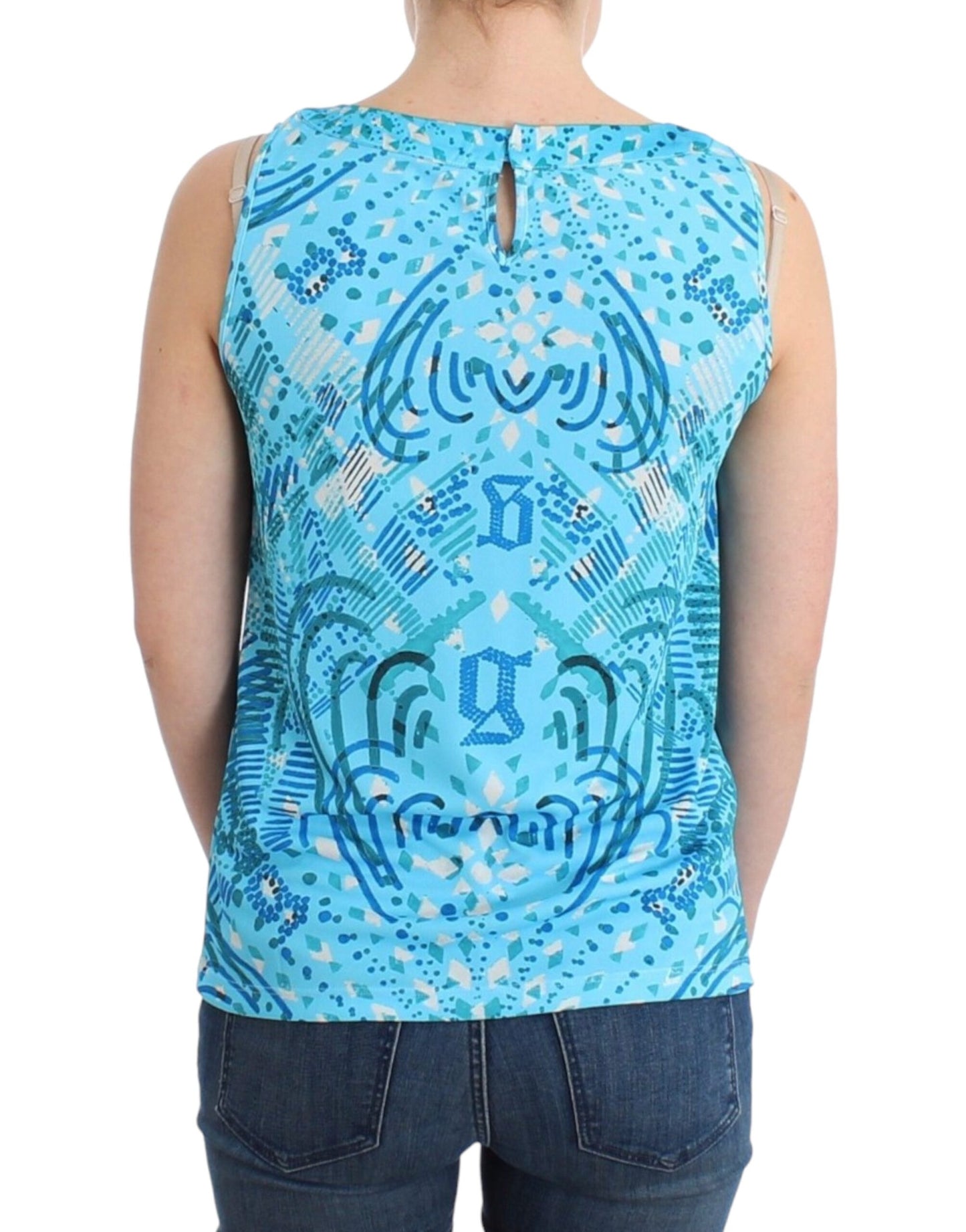 John Galliano tanktop met blauwe print