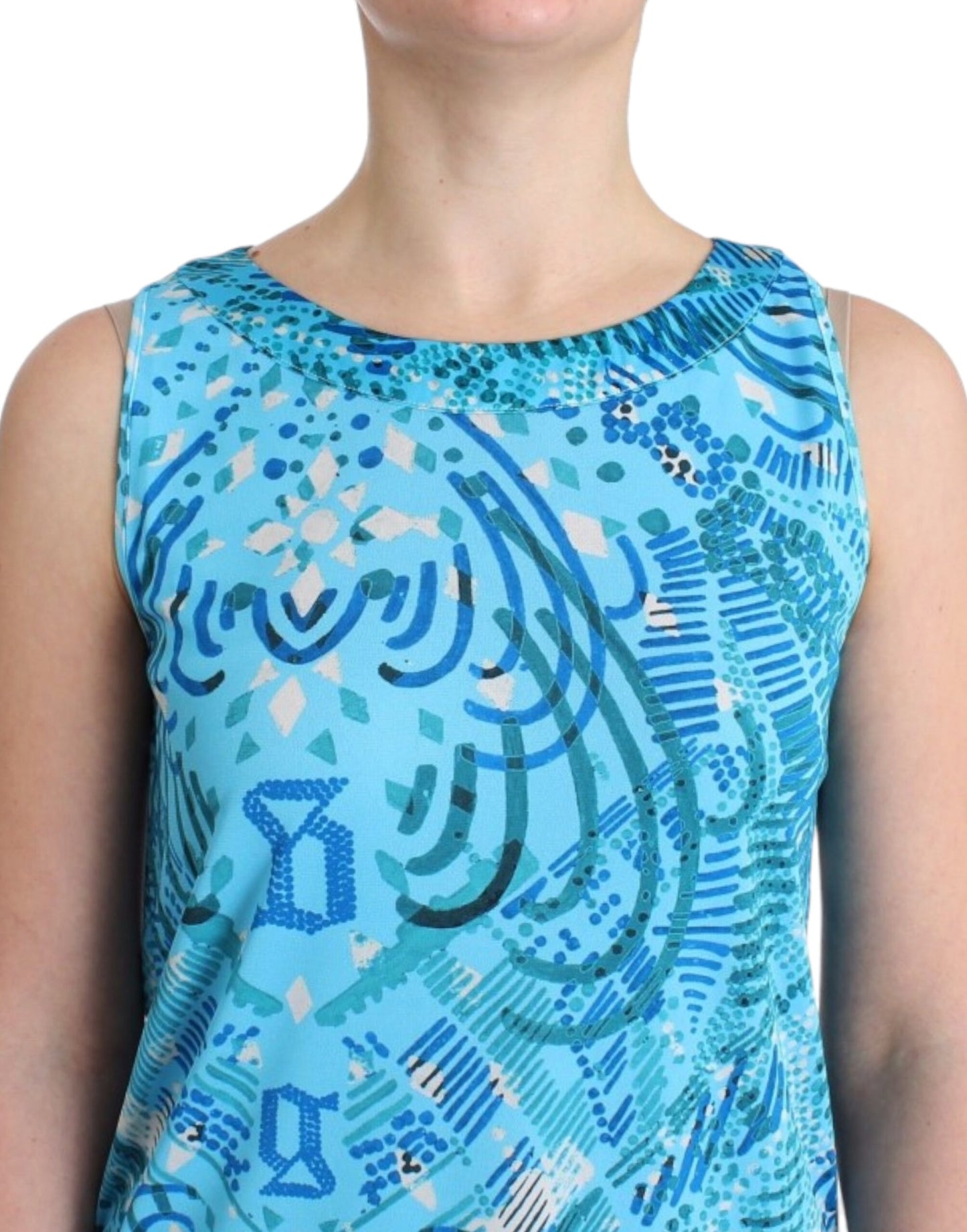 John Galliano tanktop met blauwe print