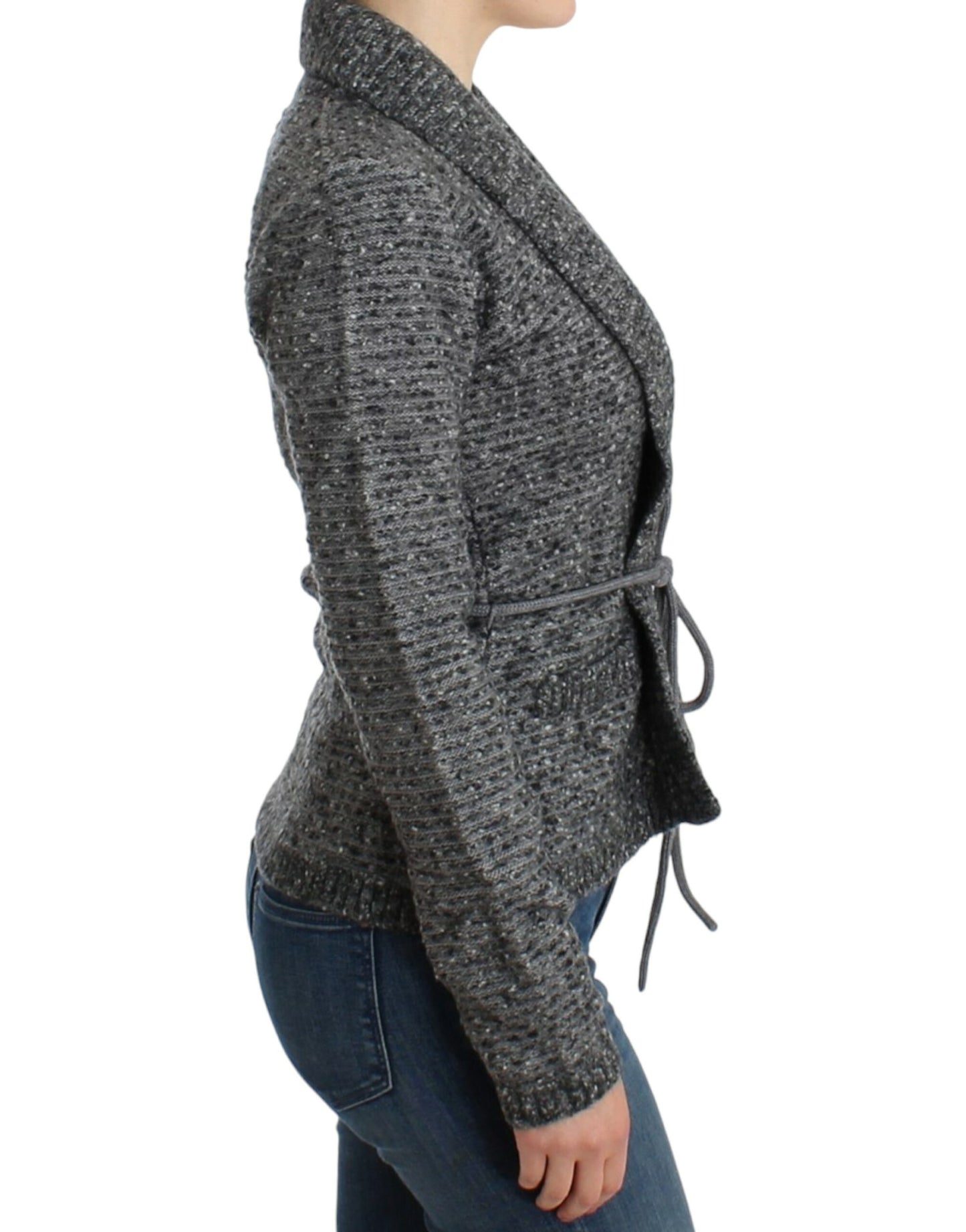 Cardigan en laine grise à porter sur les épaules de Cavalli