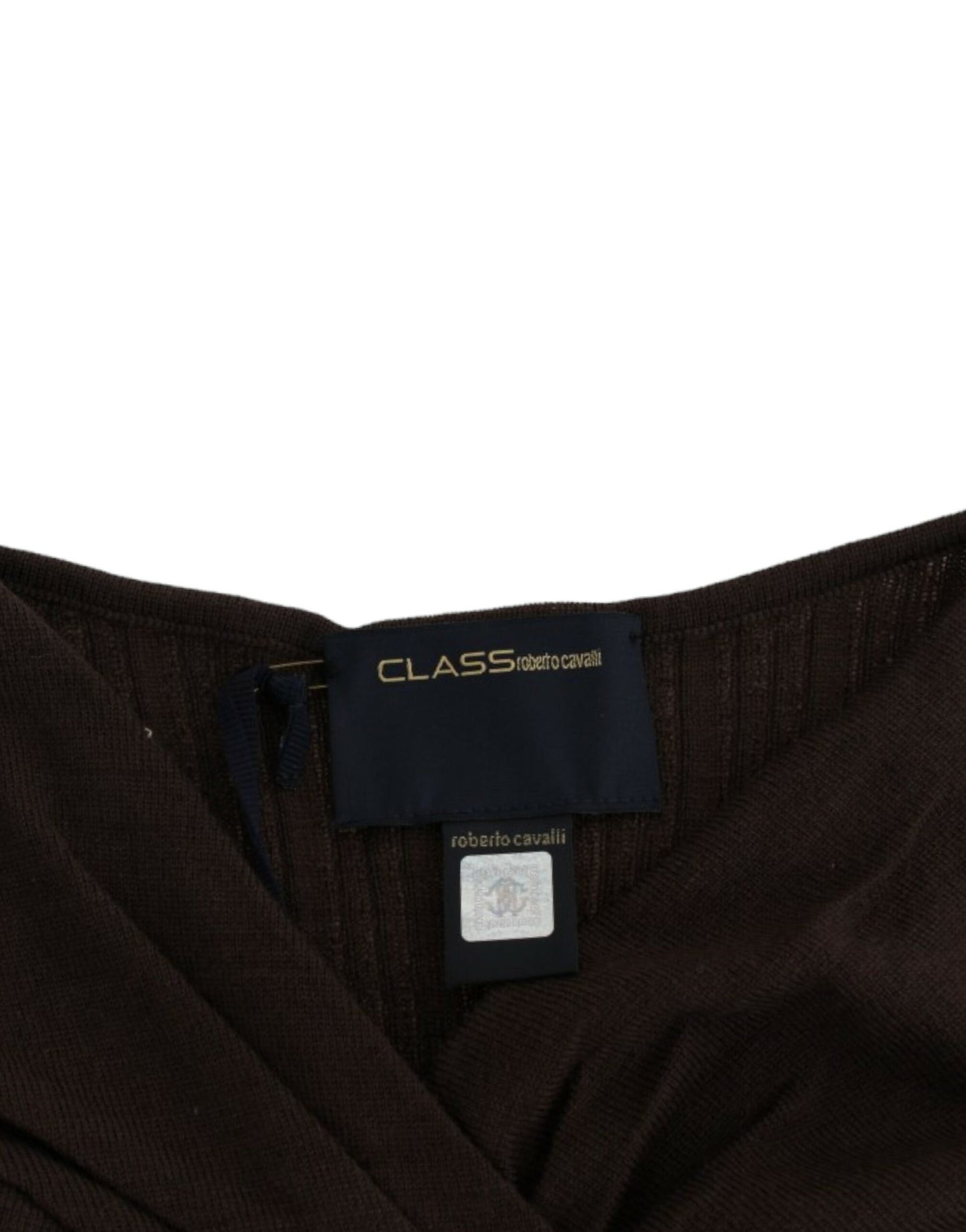 Pull en laine tricotée marron de Cavalli