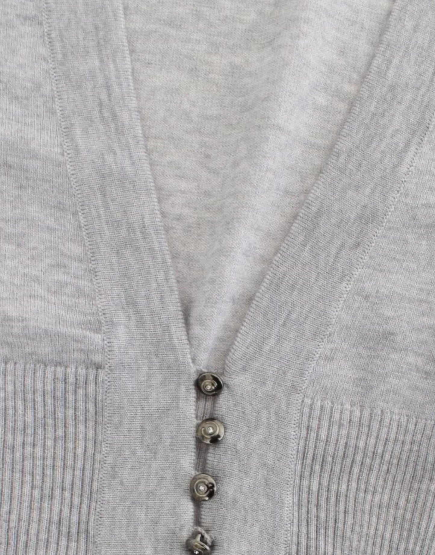 Cardigan court en laine gris de Cavalli