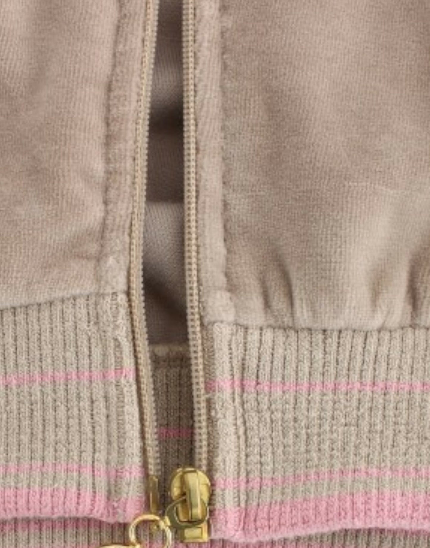 Pull en velours beige à fermeture éclair de Cavalli