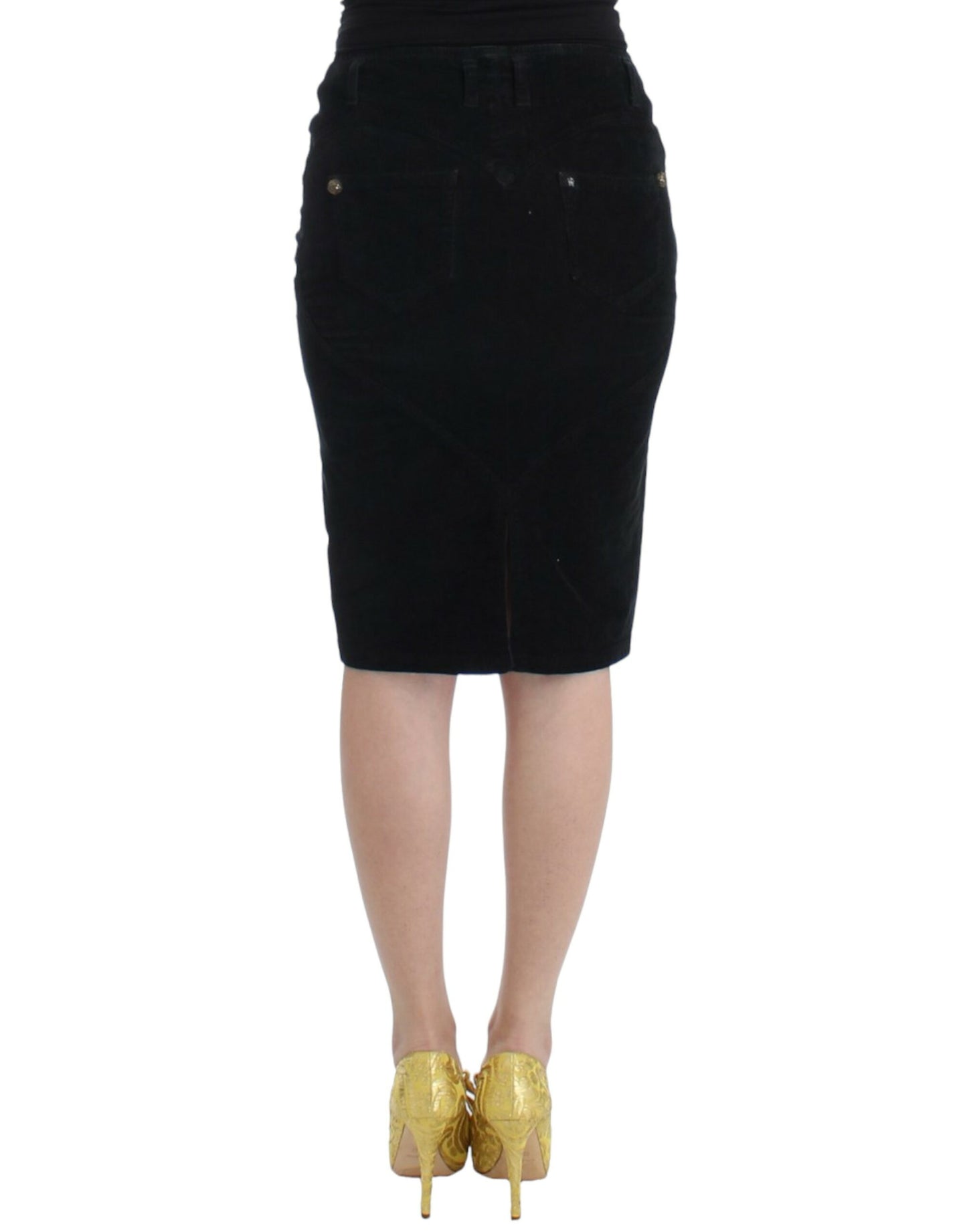 Zwarte corduroy pennenrok van Cavalli