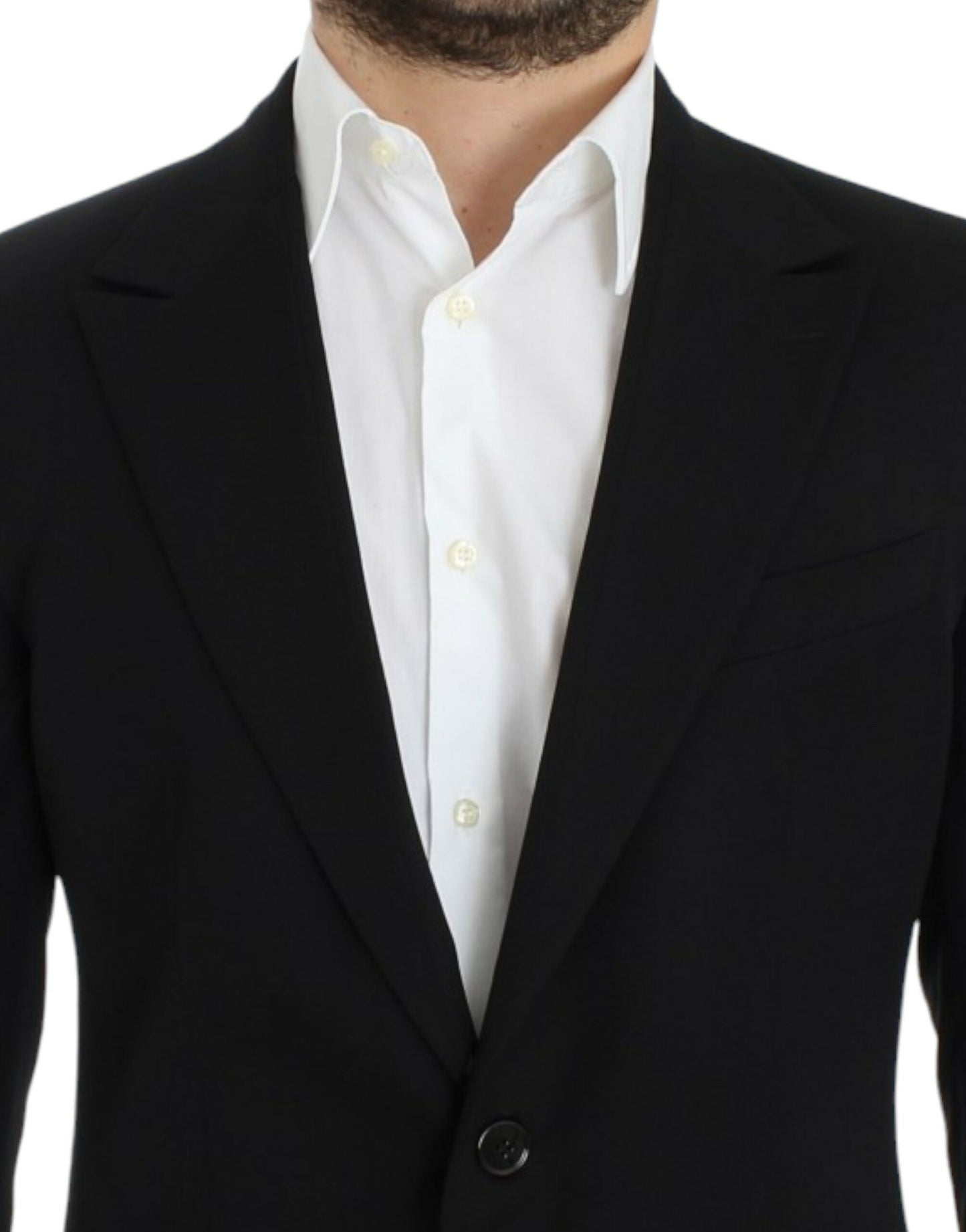 Dolce & Gabbana Blazer noir en laine, coupe ajustée