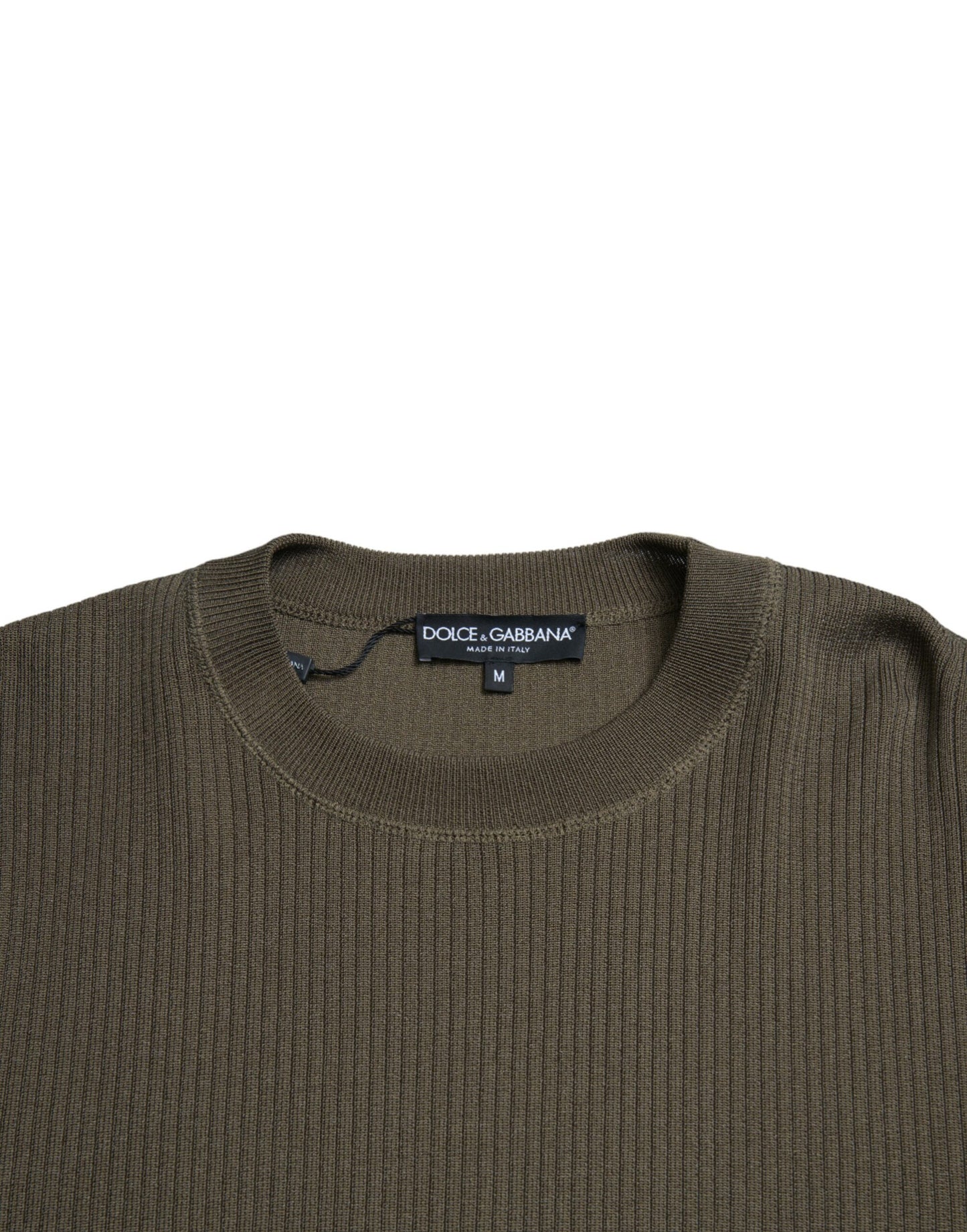 Pull en viscose vert à col rond pour homme de Dolce & Gabbana