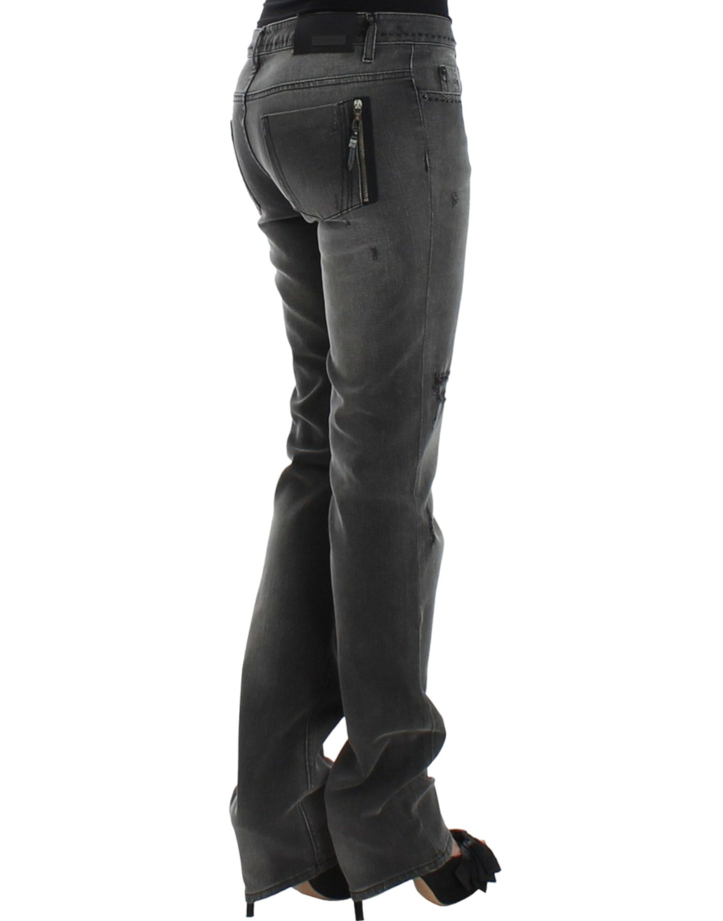 Costume National, jeans gris à jambes droites