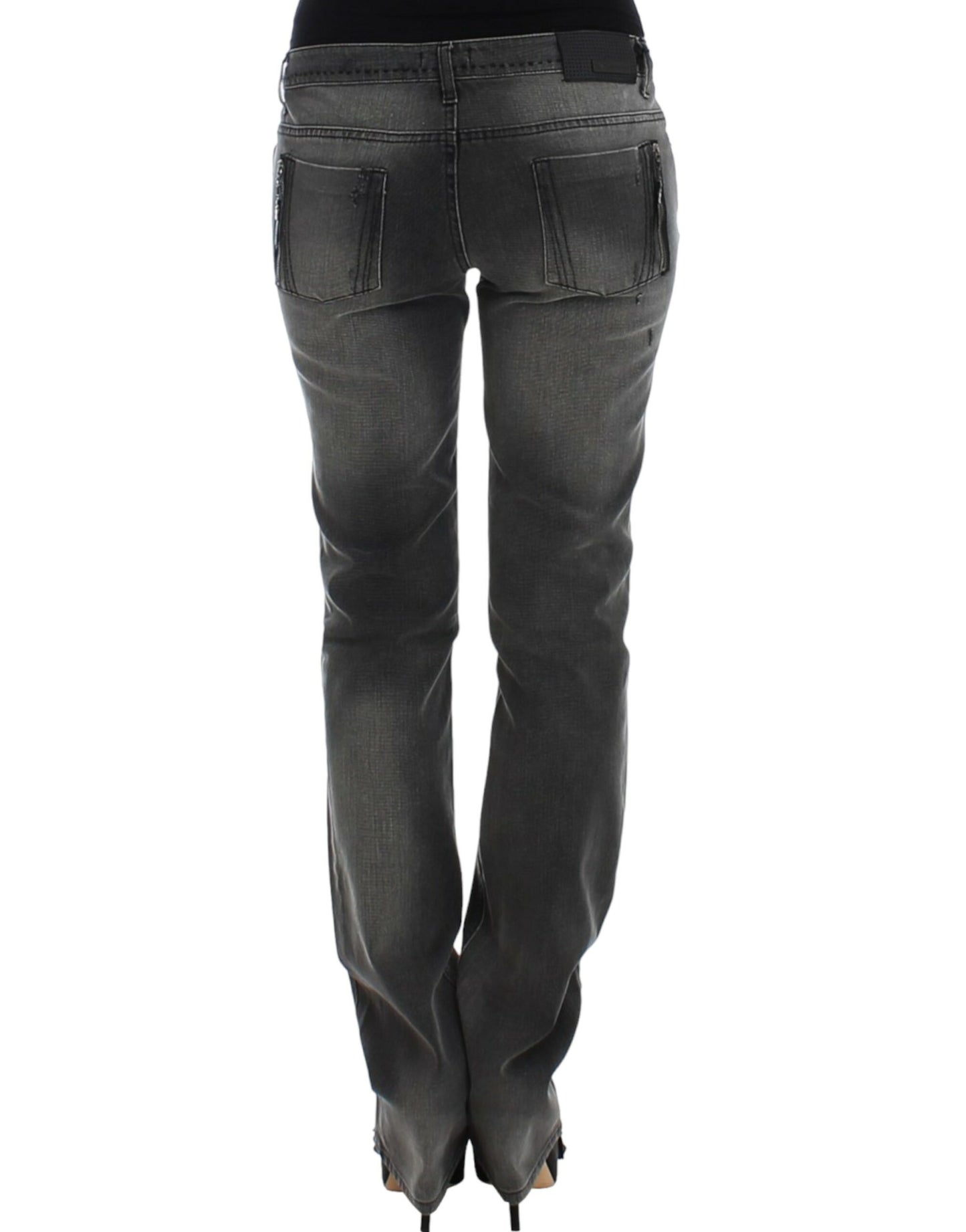 Costume National, jeans gris à jambes droites