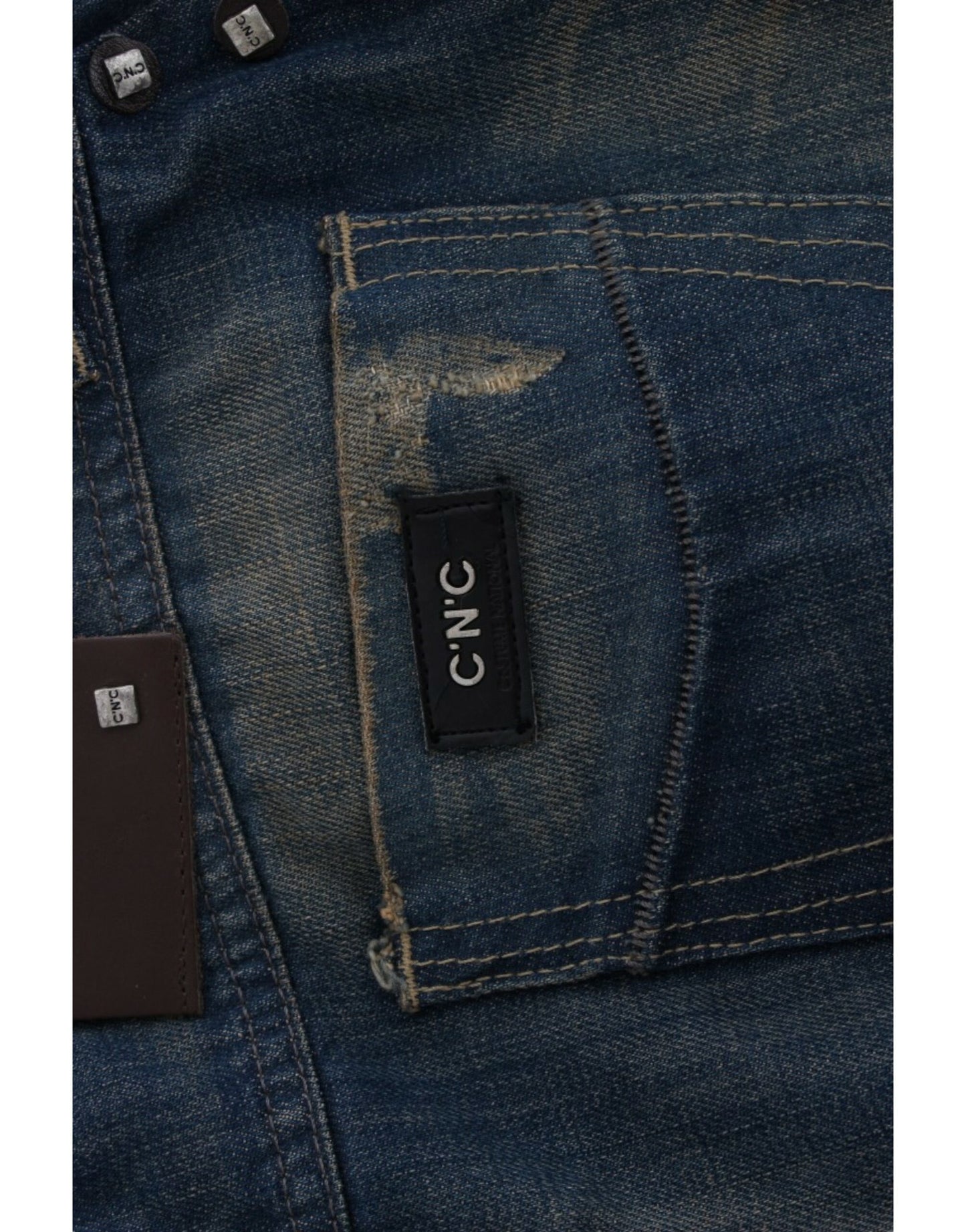 Costume National, jeans bleu à jambes droites
