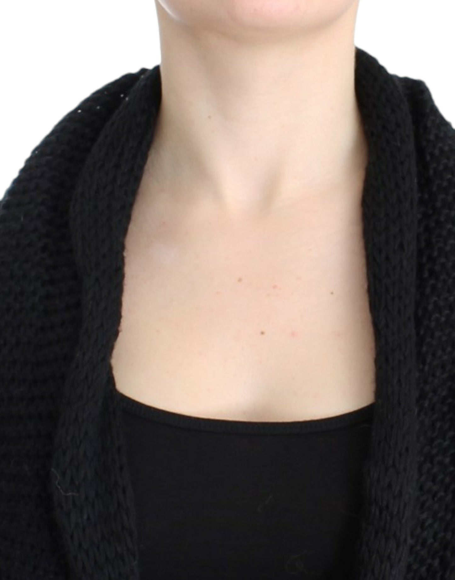 Zwarte, mouwloze, gebreide cardigan van Costume National.