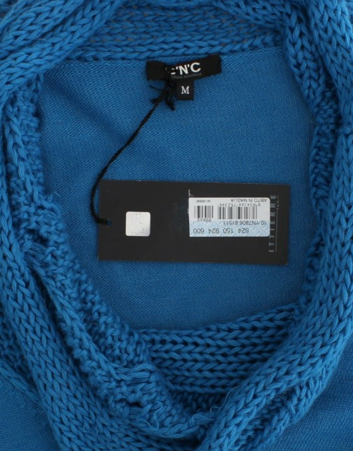 Costume National blauwe gebreide trui met ronde hals.