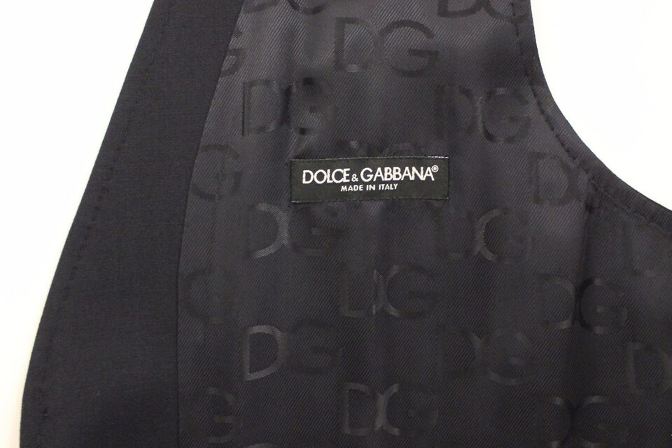 Gilet en soie et laine rayé gris de Dolce & Gabbana
