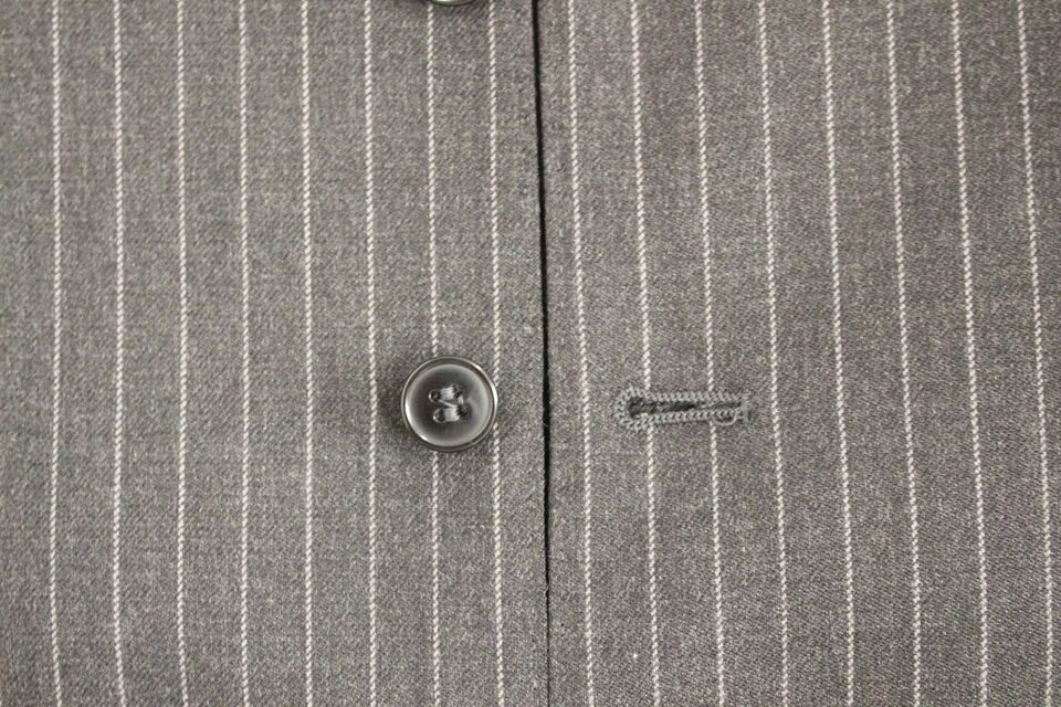 Gilet en laine rayé gris à simple boutonnage de Dolce & Gabbana