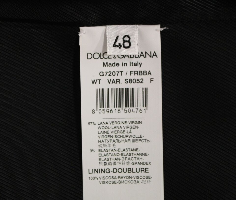 Dolce & Gabbana Grijze gestreepte wollen vest met logo
