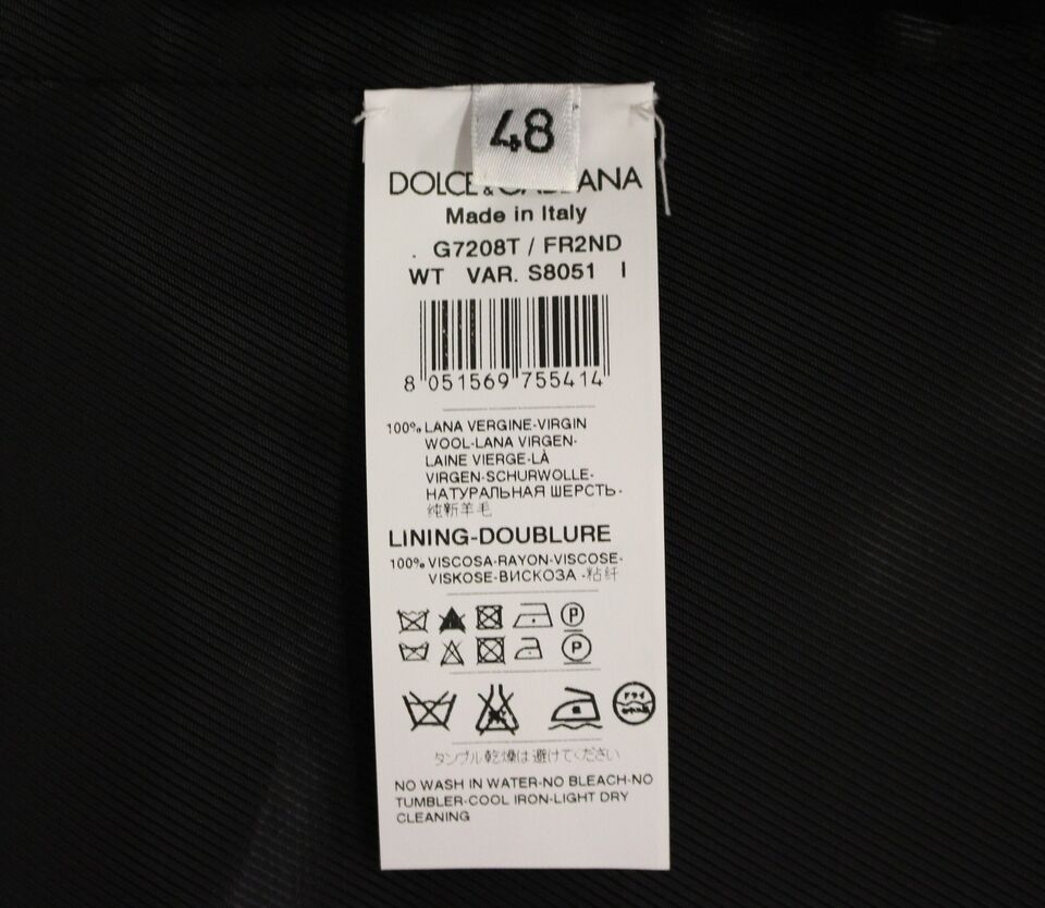 Dolce & Gabbana Grijze gestreepte wollen, enkelgeknopte gilet