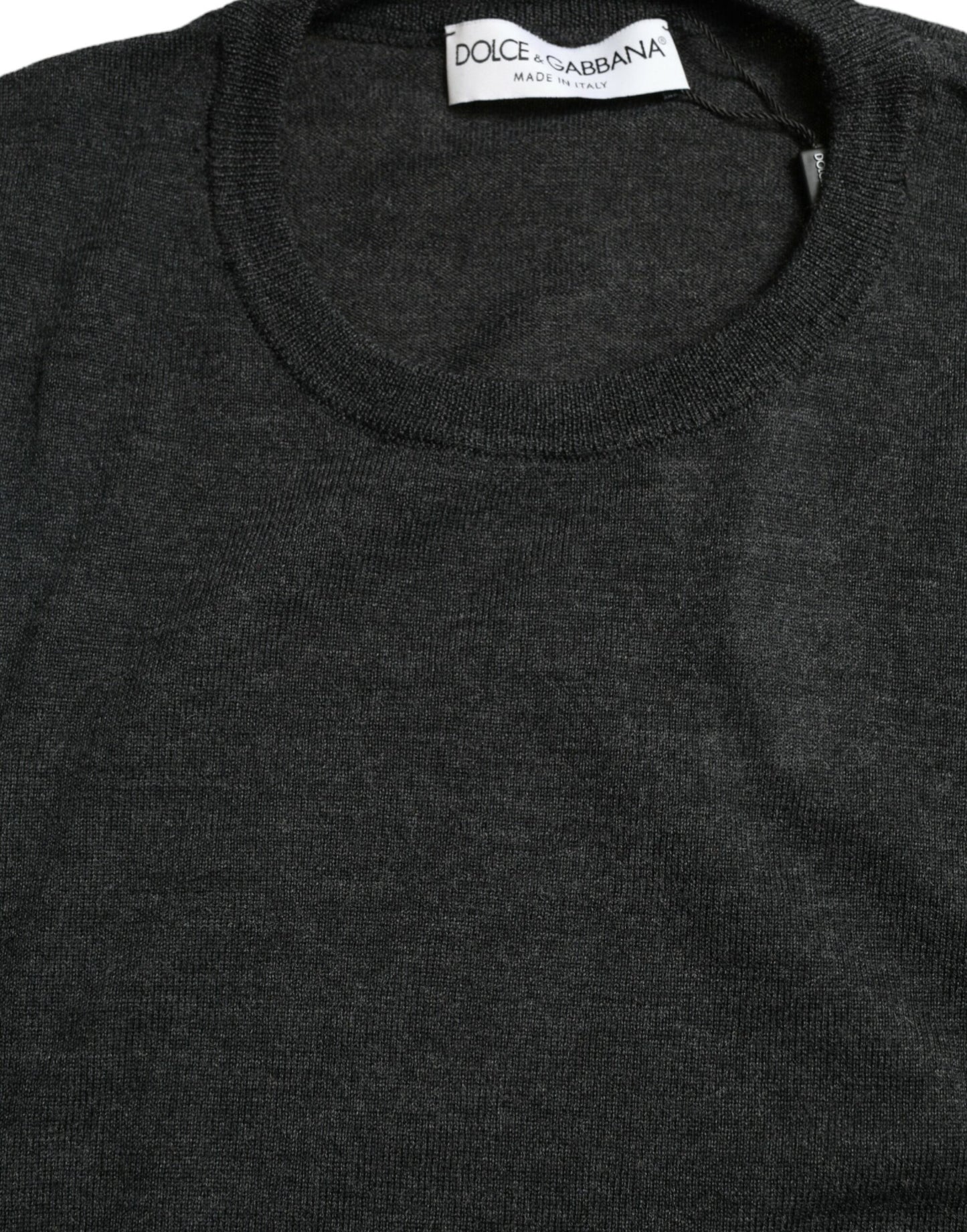Pull en laine grise à col rond de Dolce & Gabbana