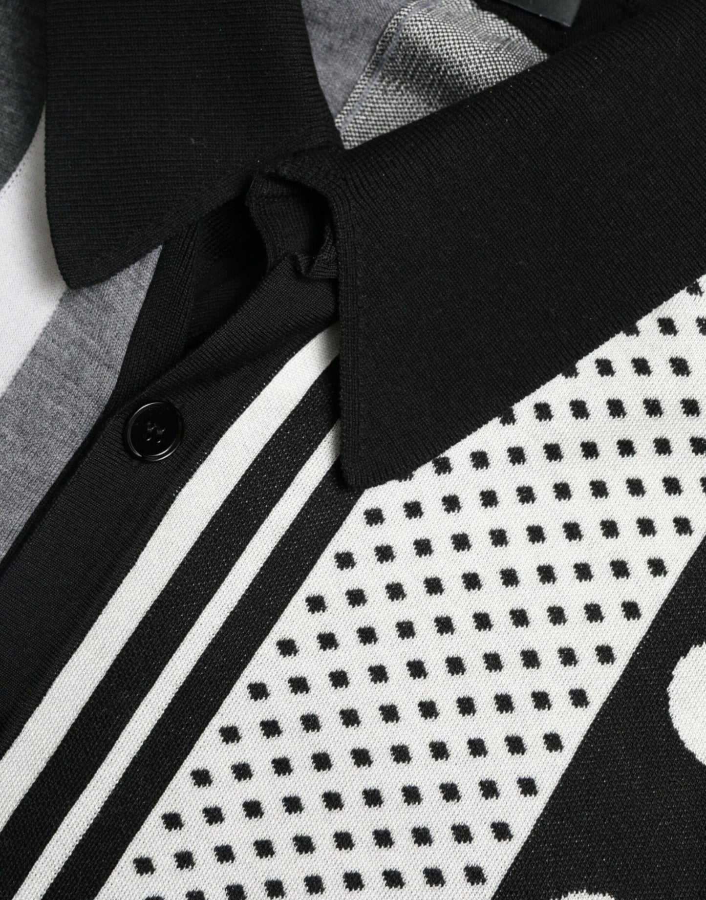 Dolce & Gabbana zwart-wit gebreide trui, cardigan, polo-trui