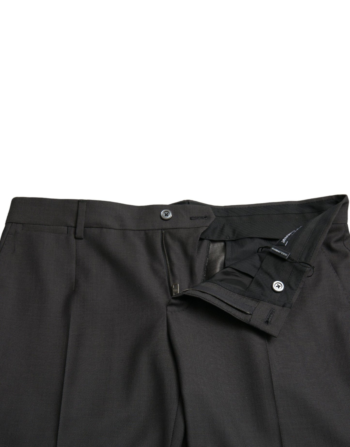 Dolce & Gabbana donkergrijze, strakke, formele broek van stretchmateriaal