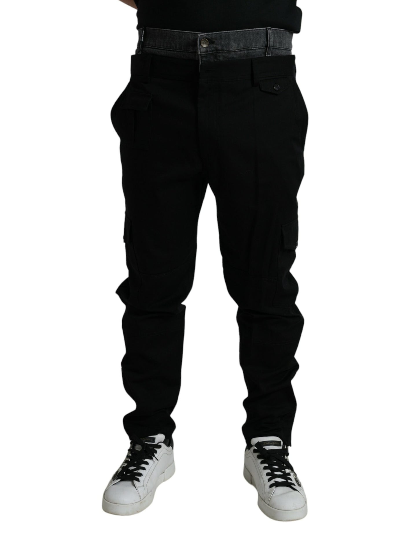 Dolce & Gabbana zwarte grijze smalle katoenen denim jeans