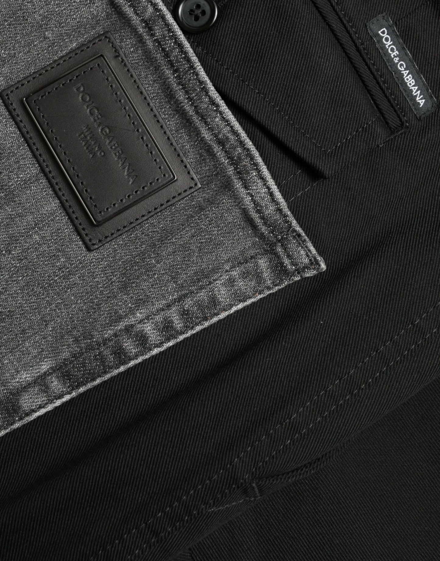 Jeans en jean slim noir et gris de Dolce & Gabbana