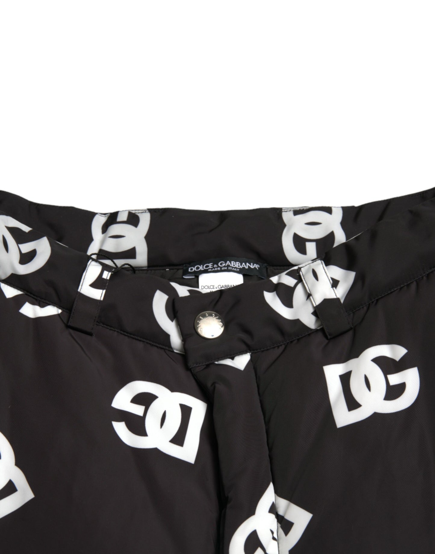 Pantalon large à imprimé logo DG noir de Dolce & Gabbana