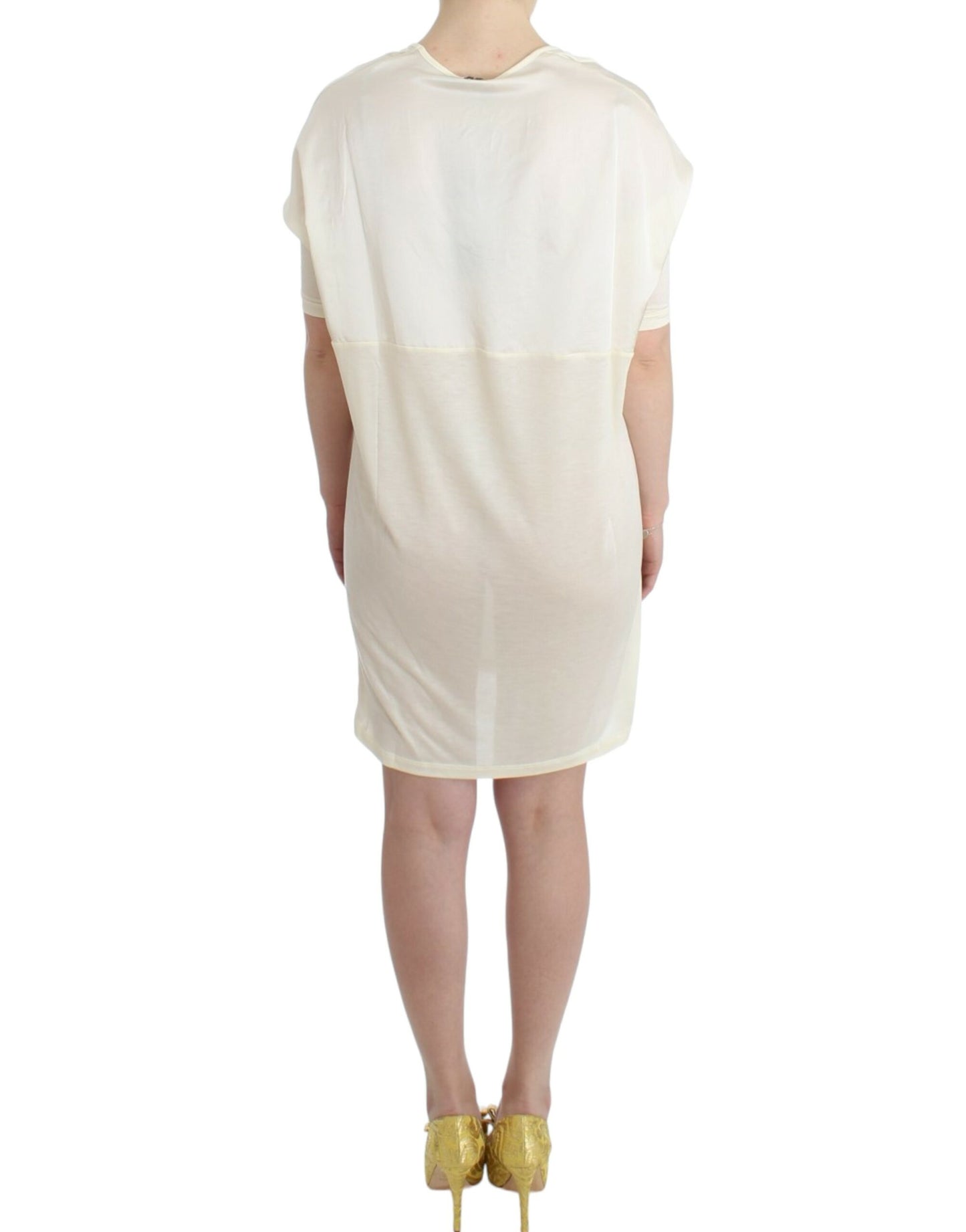 Costume National witte, mouwloze, rechte jurk van modal.
