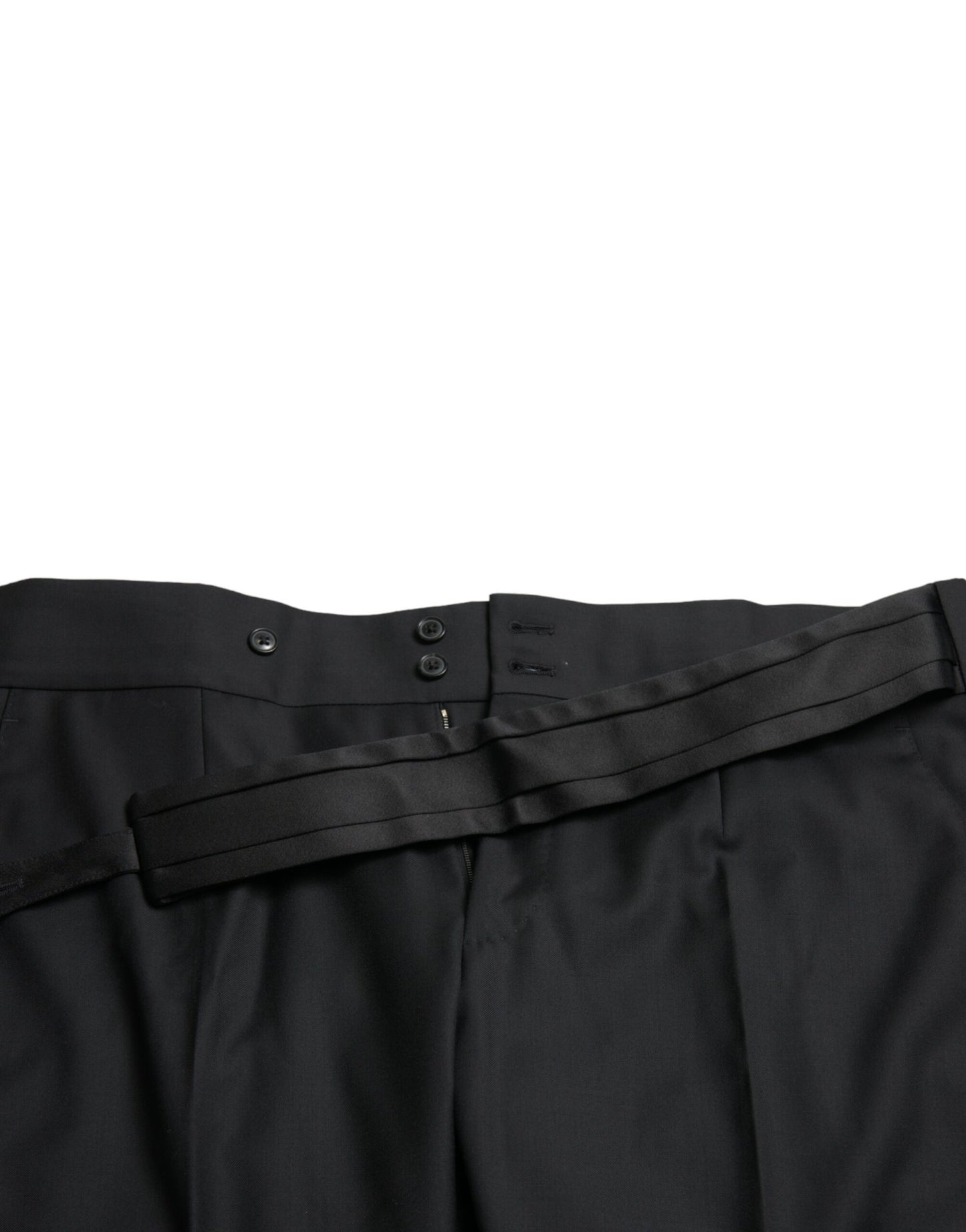Pantalon tailleur noir en laine, coupe slim, pour homme, Dolce & Gabbana