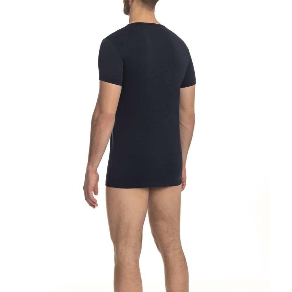 T-shirt homme en coton bleu Cavalli Class