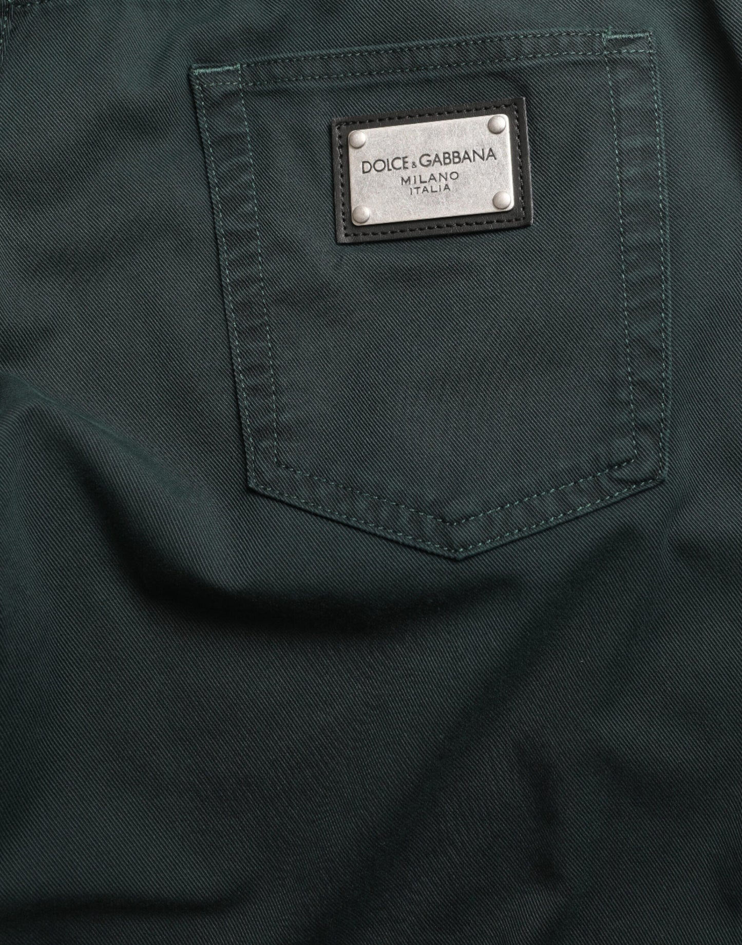 Dolce & Gabbana groene, rekbare, skinny jeans voor heren van katoen.