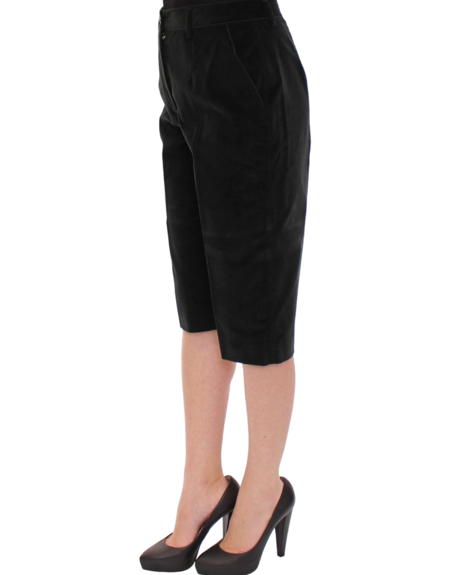 Shorts pantalon en coton noir Dolce & Gabbana