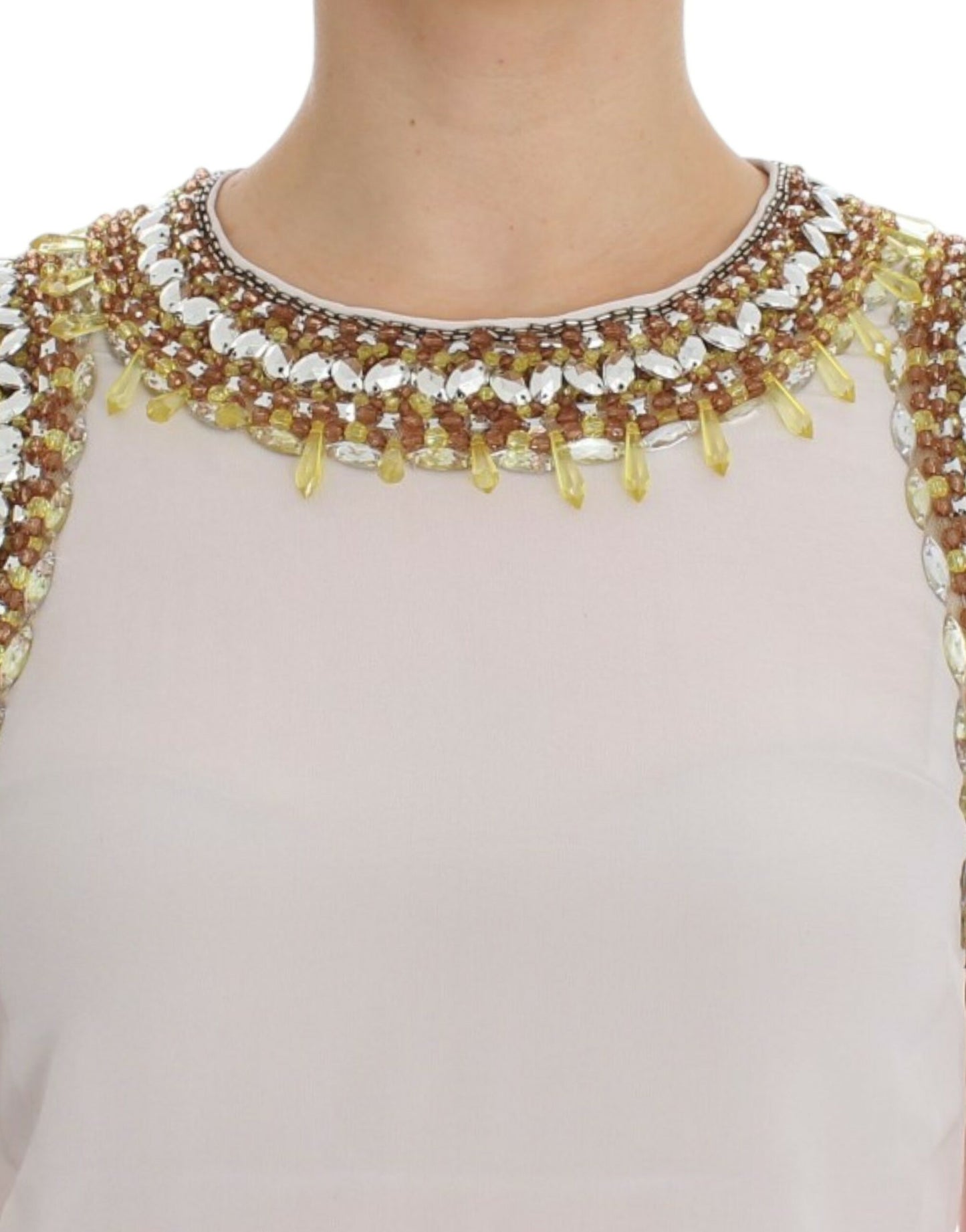 Débardeur blanc Dolce & Gabbana orné de cristaux