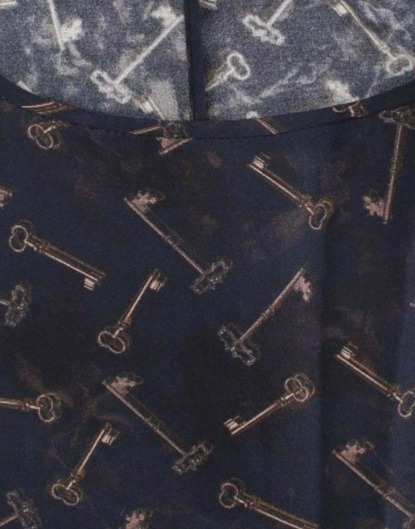 Blouse en soie Dolce & Gabbana bleu or à imprimé de clefs
