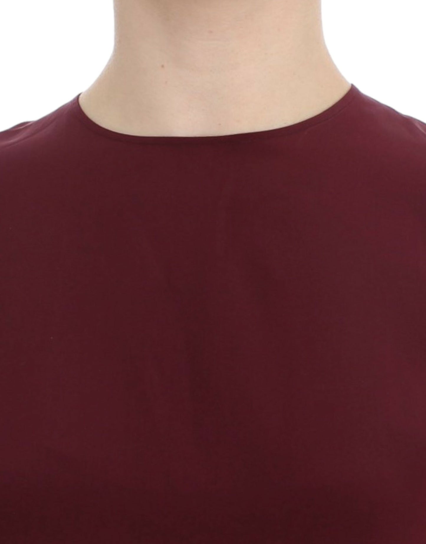 Blouse en soie rouge à manches 3/4 de Dolce & Gabbana
